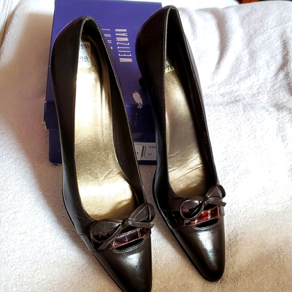 NIB Stuart Weitzman Brown Leather Heels